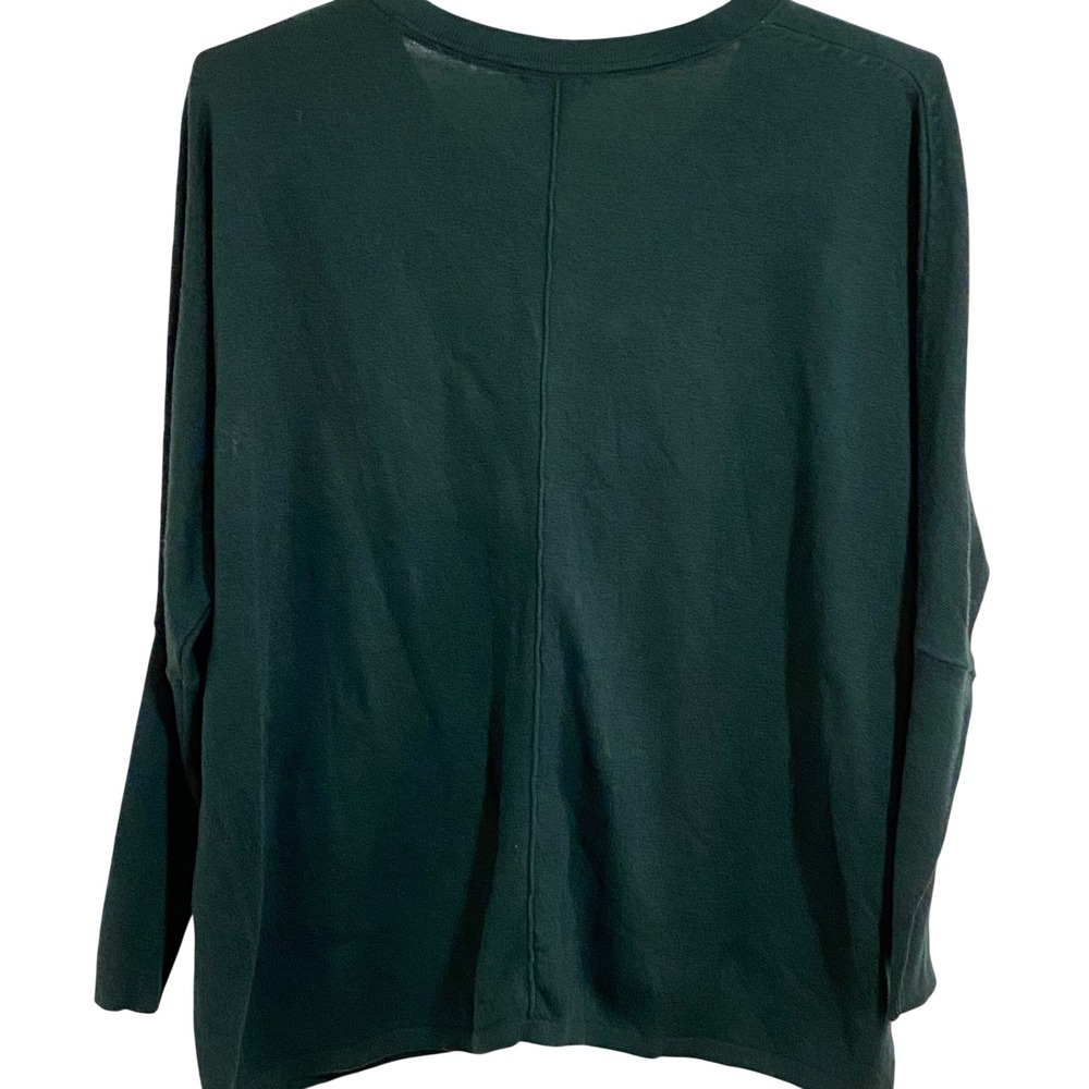Pure Jill Green V-Neck Sweater Tunic Center Seam Relaxed Knit Pullover Women - Picture 8 of 8